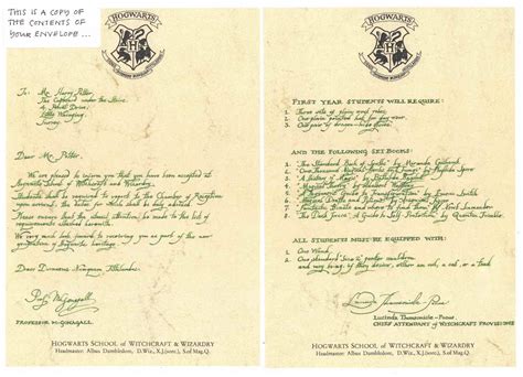 Hogwarts Acceptance Letter From First Harry Potter Movie to Auction