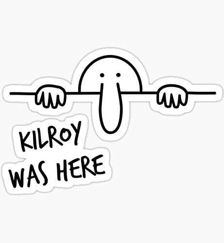 Amazon.com - Pack of 4-3" Stickers -Vintage Kilroy was Here Graffiti Sticker