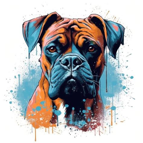 Premium AI Image | Boxer Dog On White Background Logo Generative AI