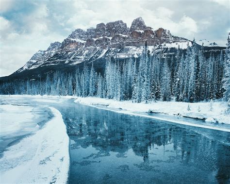 Winter in Banff National Park on Behance -- Castle Mountain | Winter landscape photography ...