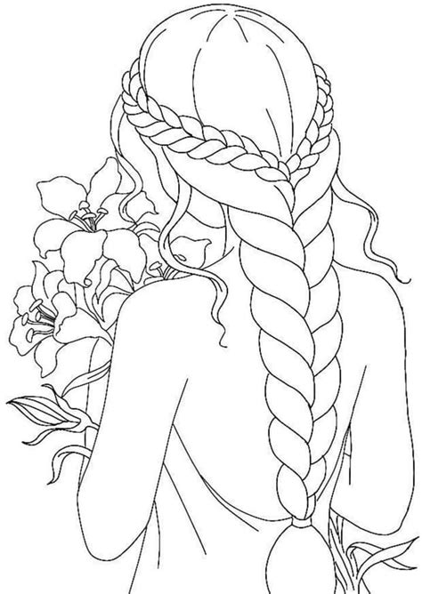 Lovely Girl Coloring Page - Free Printable Coloring Pages for Kids