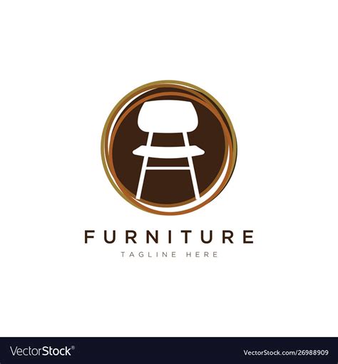 Furniture logo design Royalty Free Vector Image