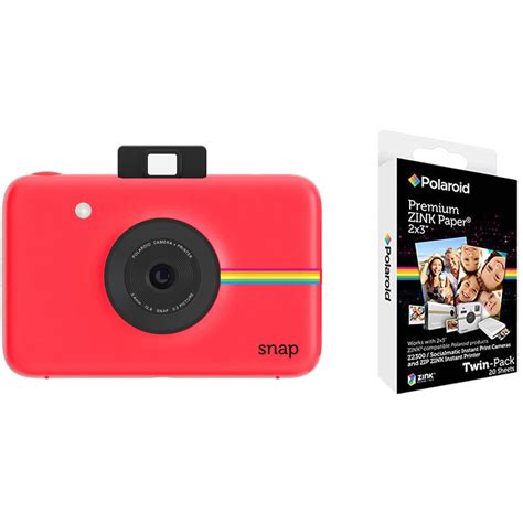 Polaroid Snap Instant Digital Camera with Paper Kit (Red) B&H