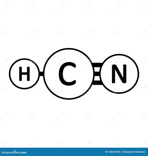 Hydrocyanic Acid Molecule Icon Stock Illustration - Illustration of laboratory, carbon: 168347440