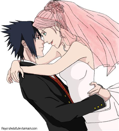 Sasuke Sakura-Wedding Day(colored) by DestinysSky on DeviantArt