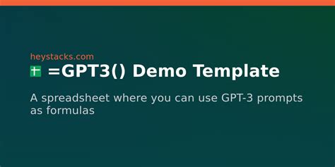 =GPT3() Demo Template - Heystack