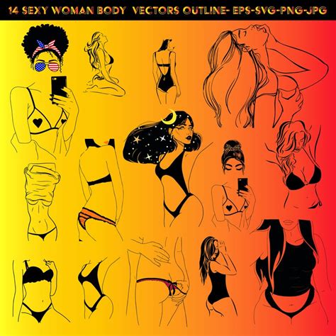 14 Sexy Women Body Outline SVG, Erotic Woman Outline Silhouette, Line Body Art, Woman Minimalist ...