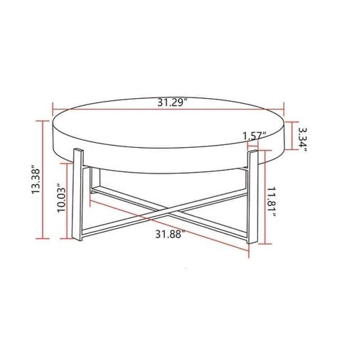 Fir Wood Round Coffee Table with Cross Legs - Bed Bath & Beyond - 40752363