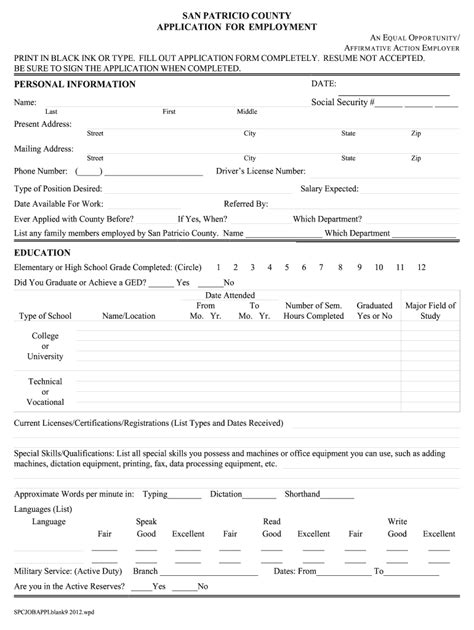 San patricio county application: Fill out & sign online | DocHub