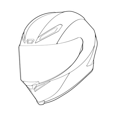 Template helmet full face, line Art helmet Vector Illustration, Line art vector, helmet Vector ...