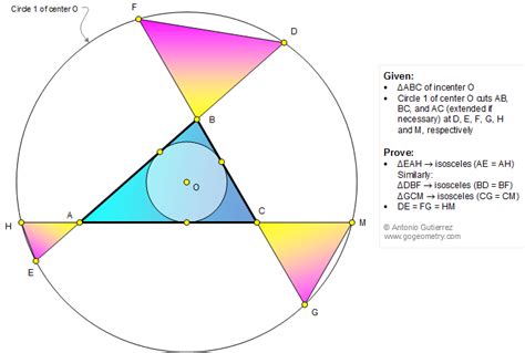 Geometry Problem 1340, Math Infographic: Triangle, Incenter, Concentric Circles, Isosceles ...