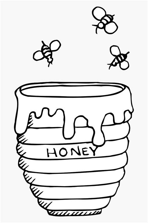 Honey Container Bees - Honey Pot Coloring Page , Free Transparent ...