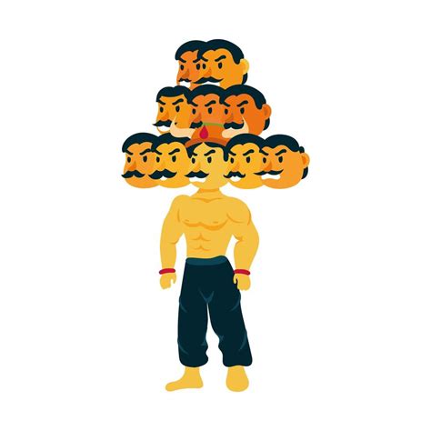 ravana with ten heads character 1890173 Vector Art at Vecteezy