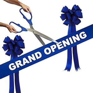 Amazon.com: Grand Opening Kit - 25" Blue/Silver Ceremonial Ribbon Cutting Scissors with 5 Yards ...