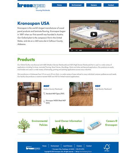 Website redesign for the KronoSpan USA on Behance