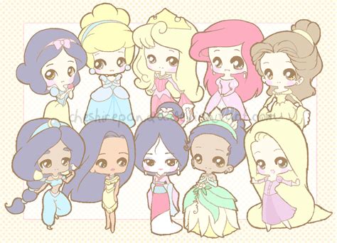 awww disney chibi princesses | Cartoons, mangas, anime... | Pinterest