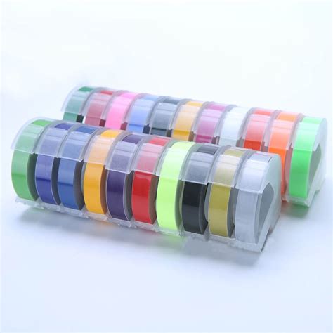 Label Maker Tape 9mm 3D Embossing Manual Operation Suitable for DYMO1610 Motex1540 Stickers ...