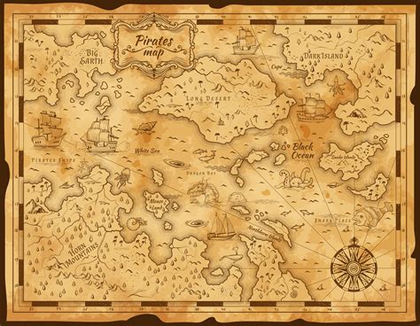 Old pirate treasure map parchment paper 13467392 Vector Art at Vecteezy