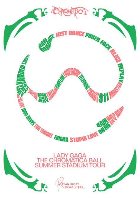 Lady Gaga Chromatica Ball Setlist Sine | Poster By Ryanrigby