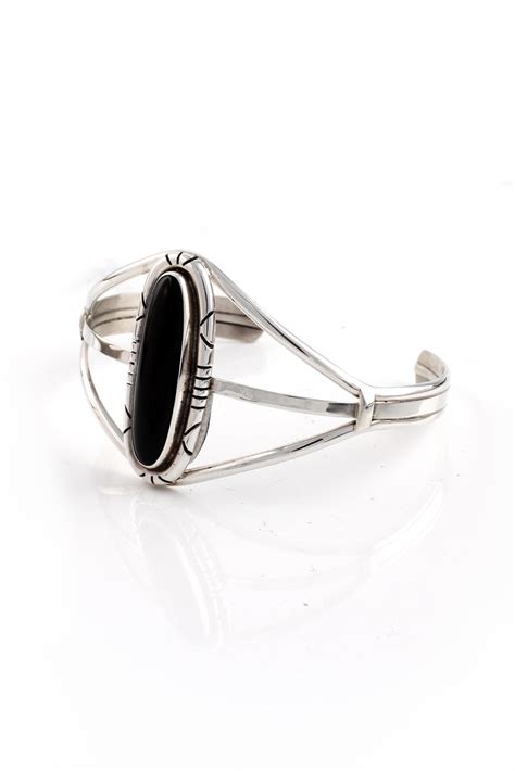 Onyx and Sterling Silver Cuff Bracelet – Silver Eagle Gallery