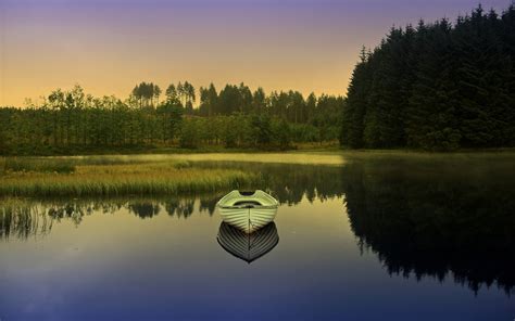 Free download Boat Lake Reflection HD Wallpapers [1920x1200] for your Desktop, Mobile & Tablet ...