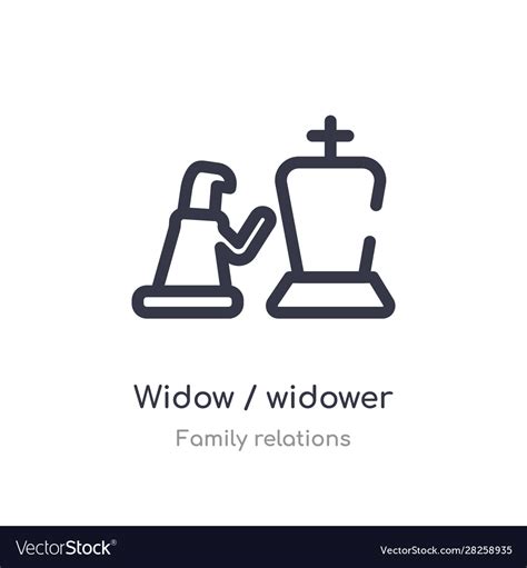 Widow widower outline icon isolated line from Vector Image