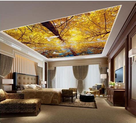 Custom Luxury 3d Ceiling Wallpaper Dream Forest Fashion 3d Ceiling Wallpapers For Living Room 3d ...