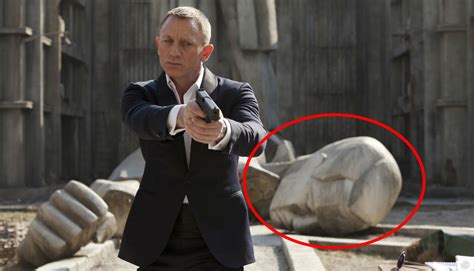 In Skyfall (2012), this fallen statue sort of looks like Daniel Craig. Its eyes are closed and ...