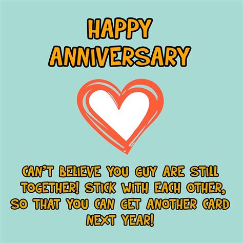 Happy Anniversary funny ecard of still together | Send a Charity Card : Birthday, Anniversary ...