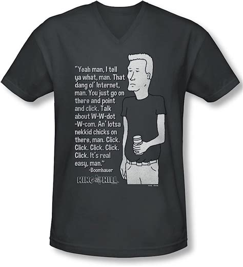 Amazon.com: King of the Hill - Men's Slim Fit V-Neck Shirt Boomhauer ...