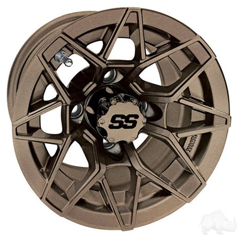 10" Golf Cart Wheel, Black/Chrome Rim 10x7