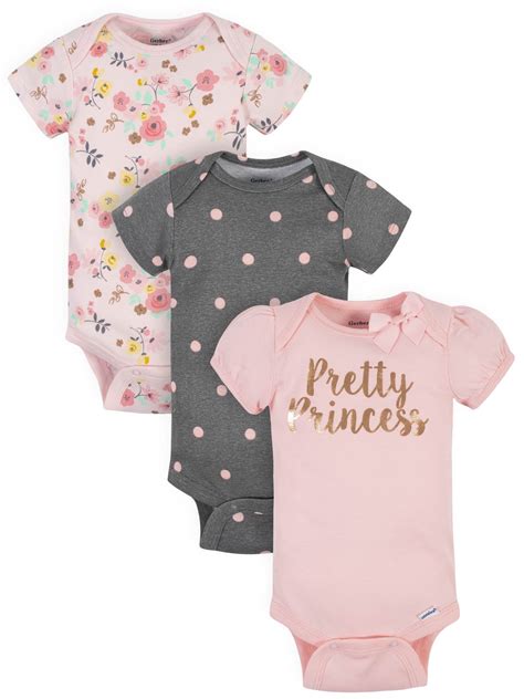 Gerber Baby Girls Onesies® Brand Bodysuits, 3-Pack - Walmart.com