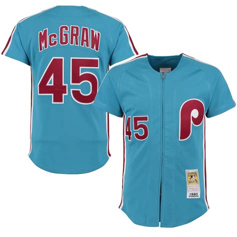 Men's Philadelphia Phillies Tug McGraw Mitchell & Ness Light Blue 1980 Throwback Player Jersey