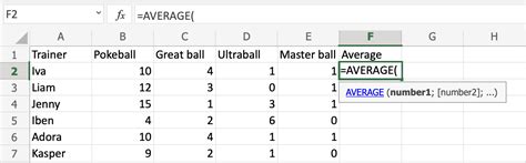 Excel AVERAGE Function