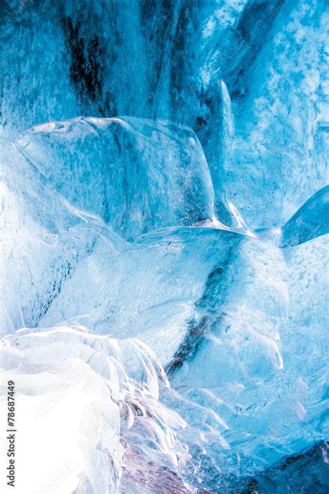 Blue ice cave view bakground in Iceland Stock Photo | Adobe Stock