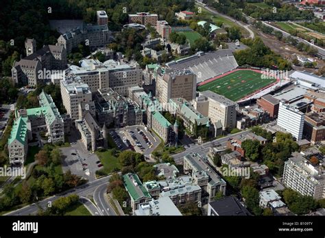 aerial above McGill University campus Montreal Quebec Canada Stock Photo, Royalty Free Image ...