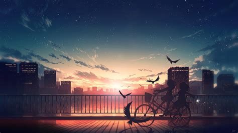 🔥 Download Sunrise Scenery Anime City Silhouette Wallpaper 4k by @cherring | 4k Anime City ...