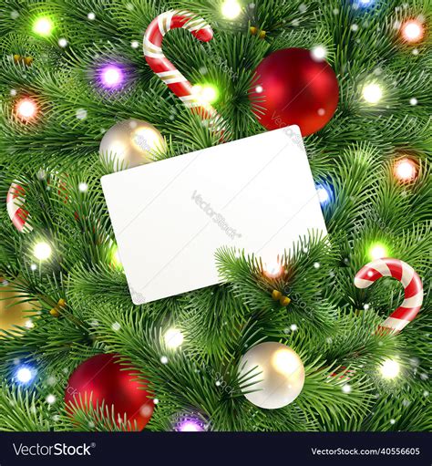 Christmas background with decorated spruce Vector Image