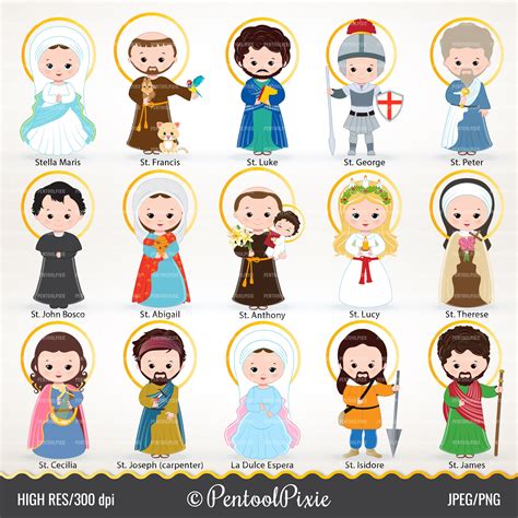 Saints Clipart Cute Saints Jesus Clipart Catholic Images - Etsy Canada