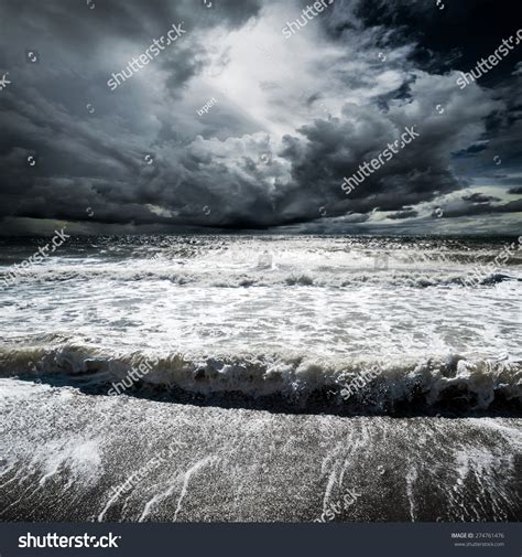 Ocean Waves. Tropical Hurricane Cyclone Stock Photo 274761476 ...