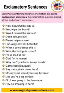 Exclamatory Sentence, Definition and Examples - English Grammar Here