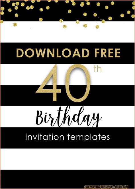 40th Birthday Invitation Templates Free Printable Templates-2 : Resume ...