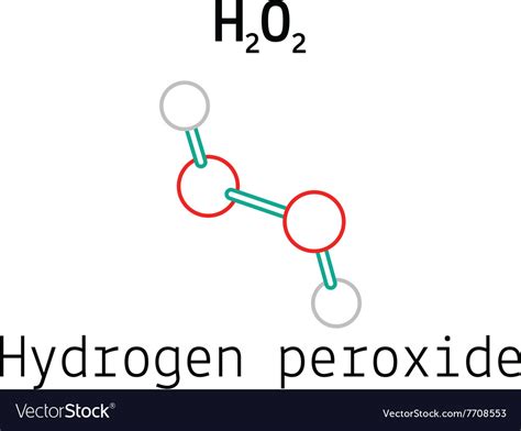 H2O2 hydrogen peroxide molecule Royalty Free Vector Image