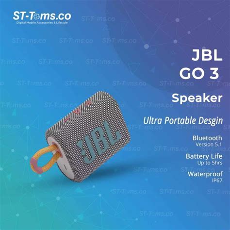 Jual JBL GO 3 Bluetooth Wireless Speaker Grey di Seller ST-Toms Official Store - Ancol-2, Kota ...