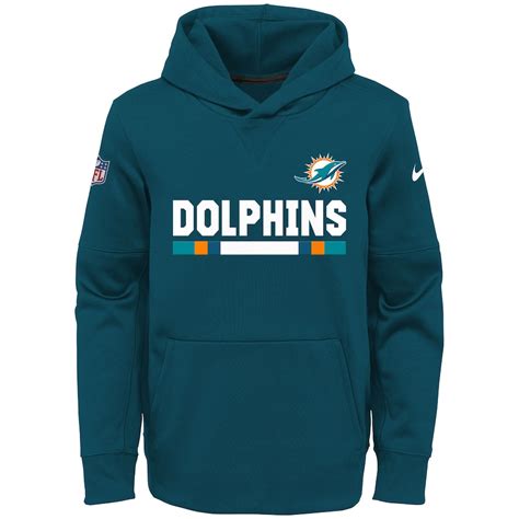 Nike Miami Dolphins Youth Aqua Performance Pullover Hoodie