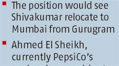 PepsiCo India CEO Shivakumar quits | Company News - Business Standard