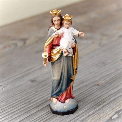 Virgin Mary With Baby Jesus and Scepter Wooden Statuevirgin - Etsy