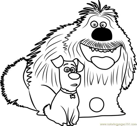 Duke and Max Coloring Page - Free The Secret Life of Pets Coloring ...