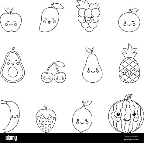 Kawaii Fruit Coloring Pages / Kawaii Fruit Coloring Pages Liz On Call ...