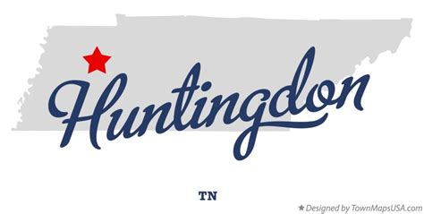 Map of Huntingdon, TN, Tennessee